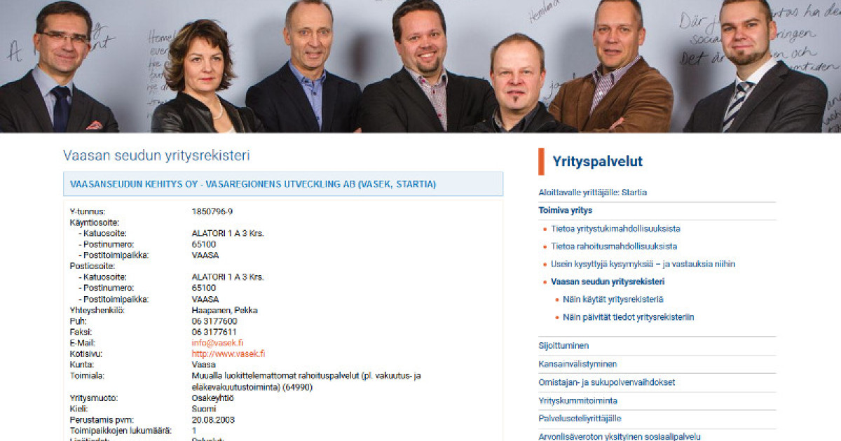 Yritys löytyy verkosta – se on siis olemassa! » Vaasanseudun Kehitys Oy