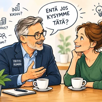Yrityskummi kuvituskuva kuva tehty tekoalylla